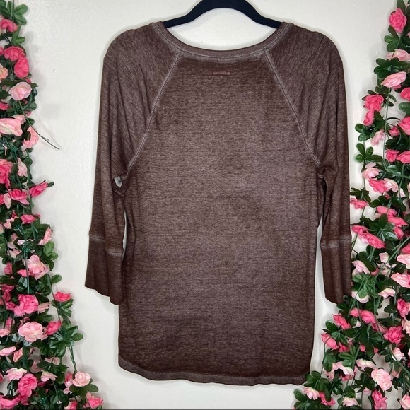 Ruff Hewn Brown Burnout Top Womens Small Casual Comfort Pullover Work Office - Picture 4 of 6